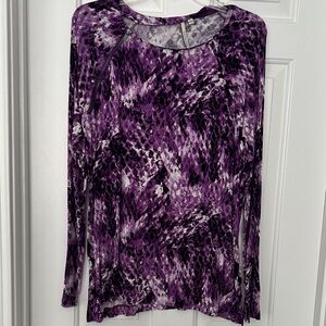 Calvin Klein Jeans Purple Patterned Long Sleeve Top